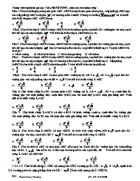Một số bài ôn tập môn Toán học 12